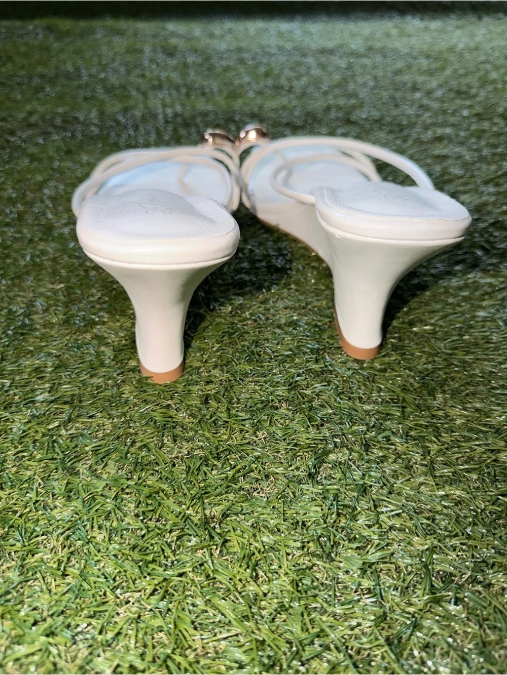 Forever White Strappy Heels – Size 8.5